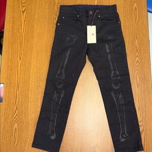 Stella McCartney Kids Charcoal Jeans with Skeleton Design